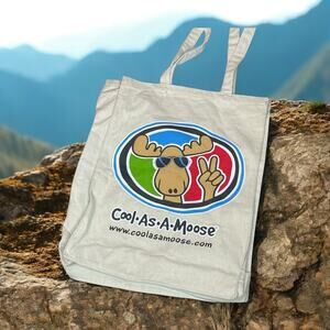 Cool as a Moose Portland Maine Canvas Tote Bag Shopping Grocery Reusable Peace